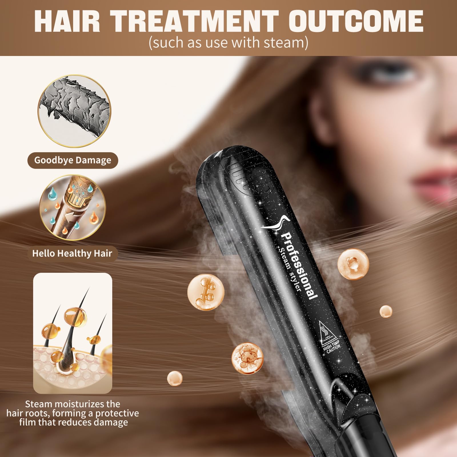 DORISILK conditioning steam vents demonstrate moisture-infusing technology.