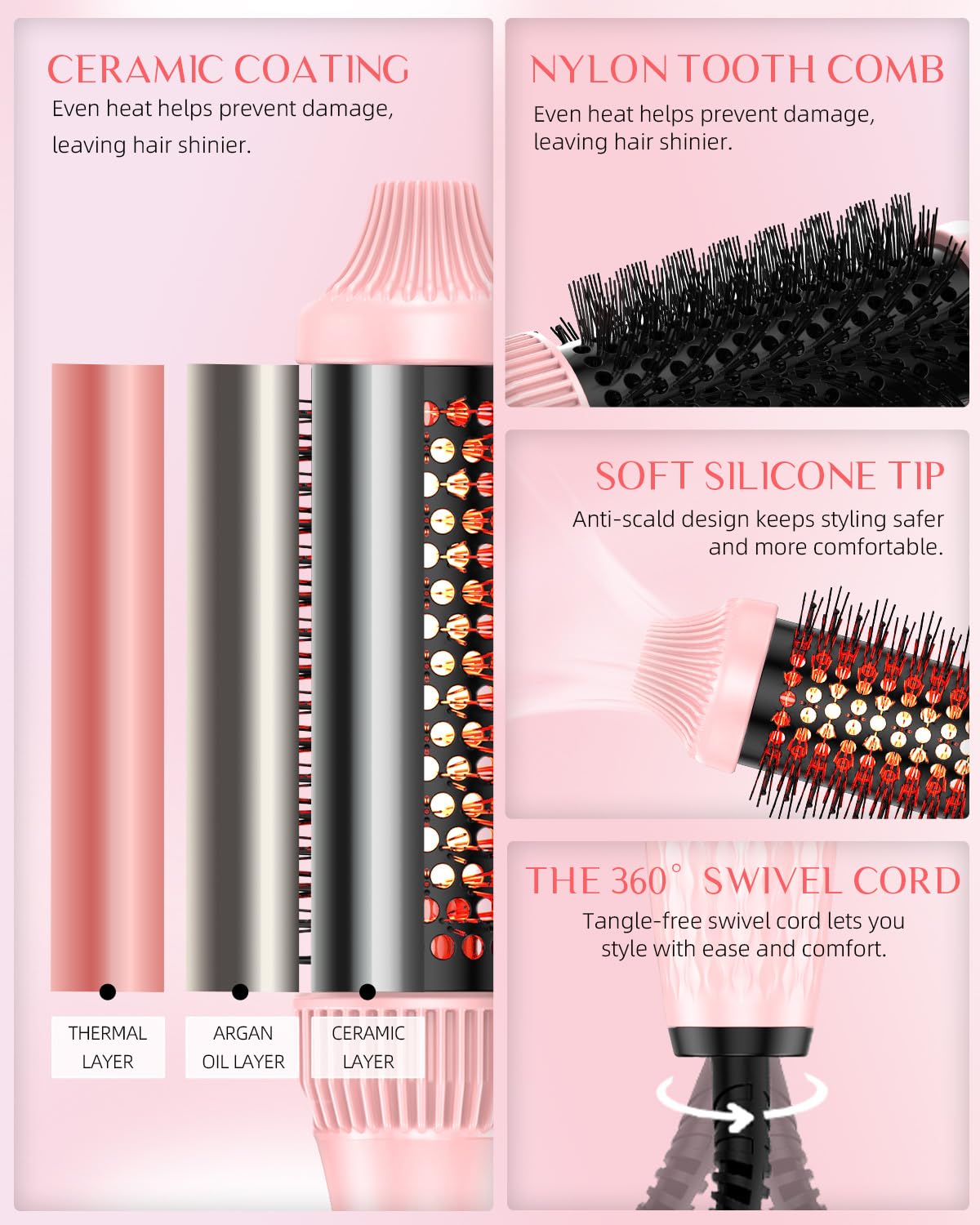 DORISILK dual voltage for convenient travel styling.