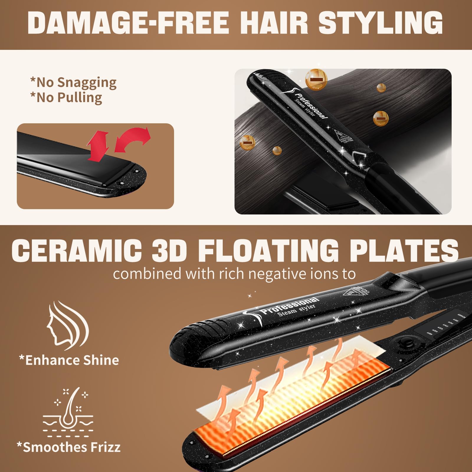 DORISILK glitter-accent celestial design adds premium look during styling.