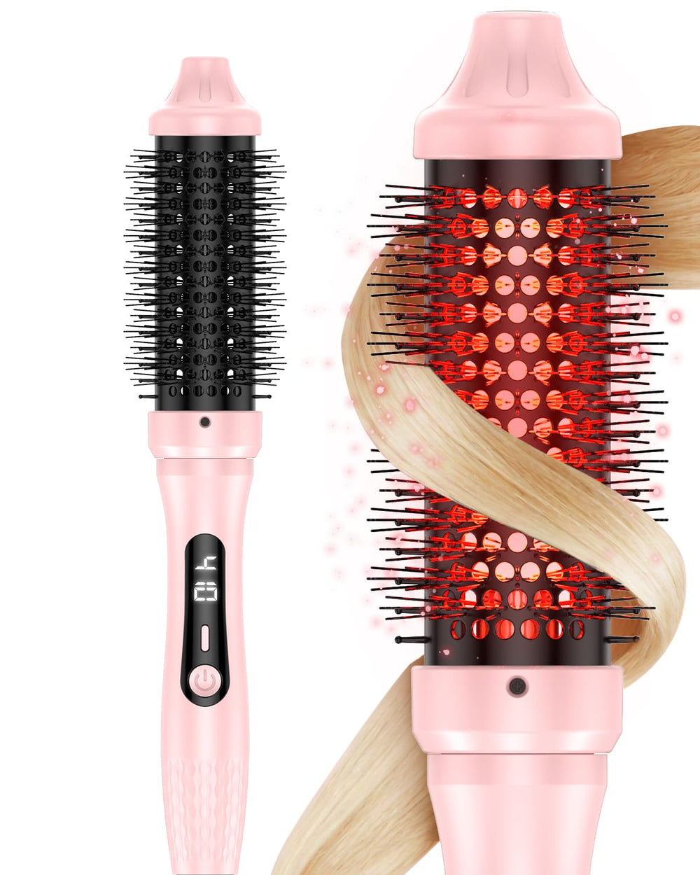 DORISILK infrared thermal hair brush shows a home blowout for voluminous, sleek hair.