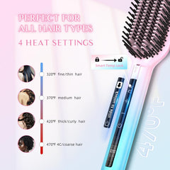DORISILK Ionic Hair Straightener Brush touchscreen temp lock aids precise safe styling