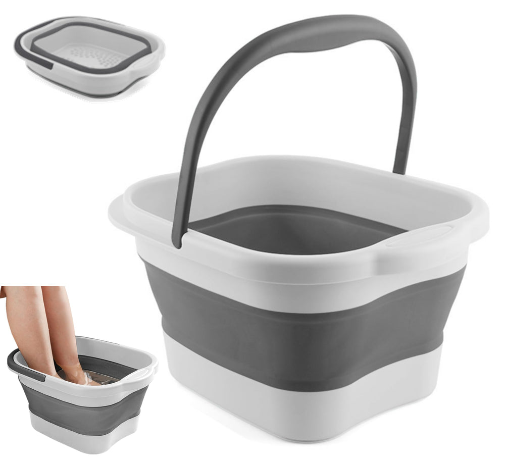 DoroSun collapsible foot bath folded for compact storage and easy transport.