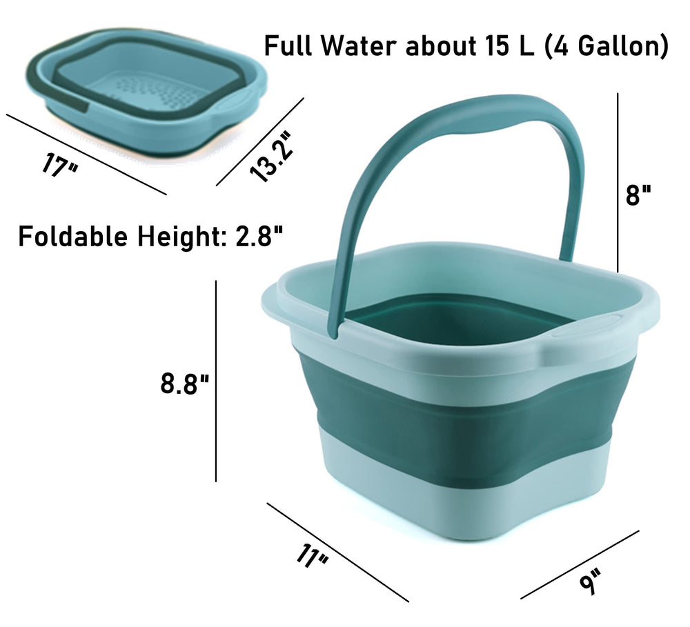 DoroSun collapsible foot bath side view shows portable design.