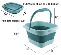 DoroSun collapsible foot bath side view shows portable design.