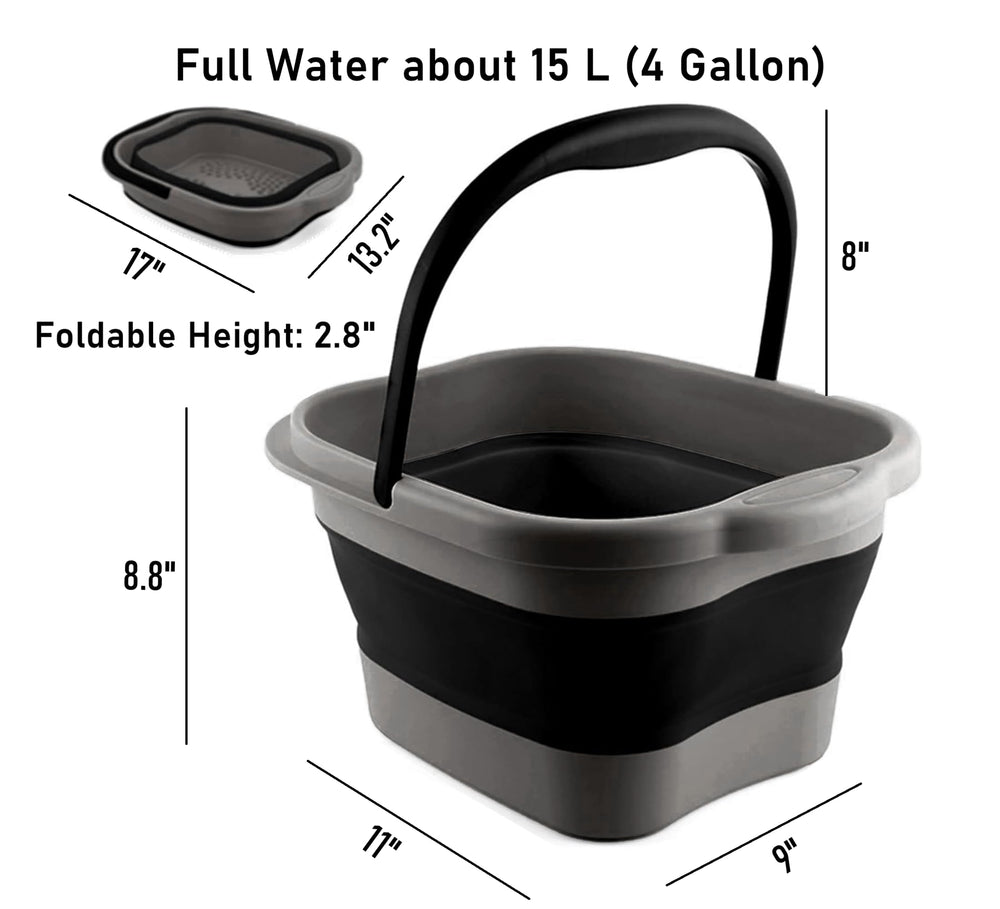 DoroSun collapsible foot tub open basin shown for full soaking capacity