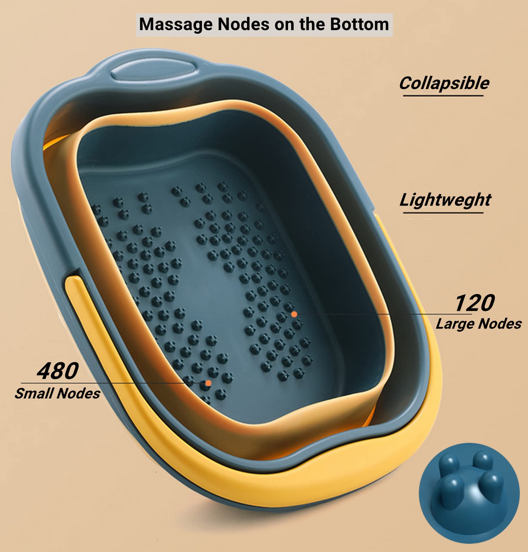 DoroSun foot bath interior length 10.5 inches fits average feet.