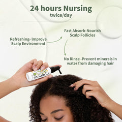DORPANG applying scalp serum to the scalp during routine