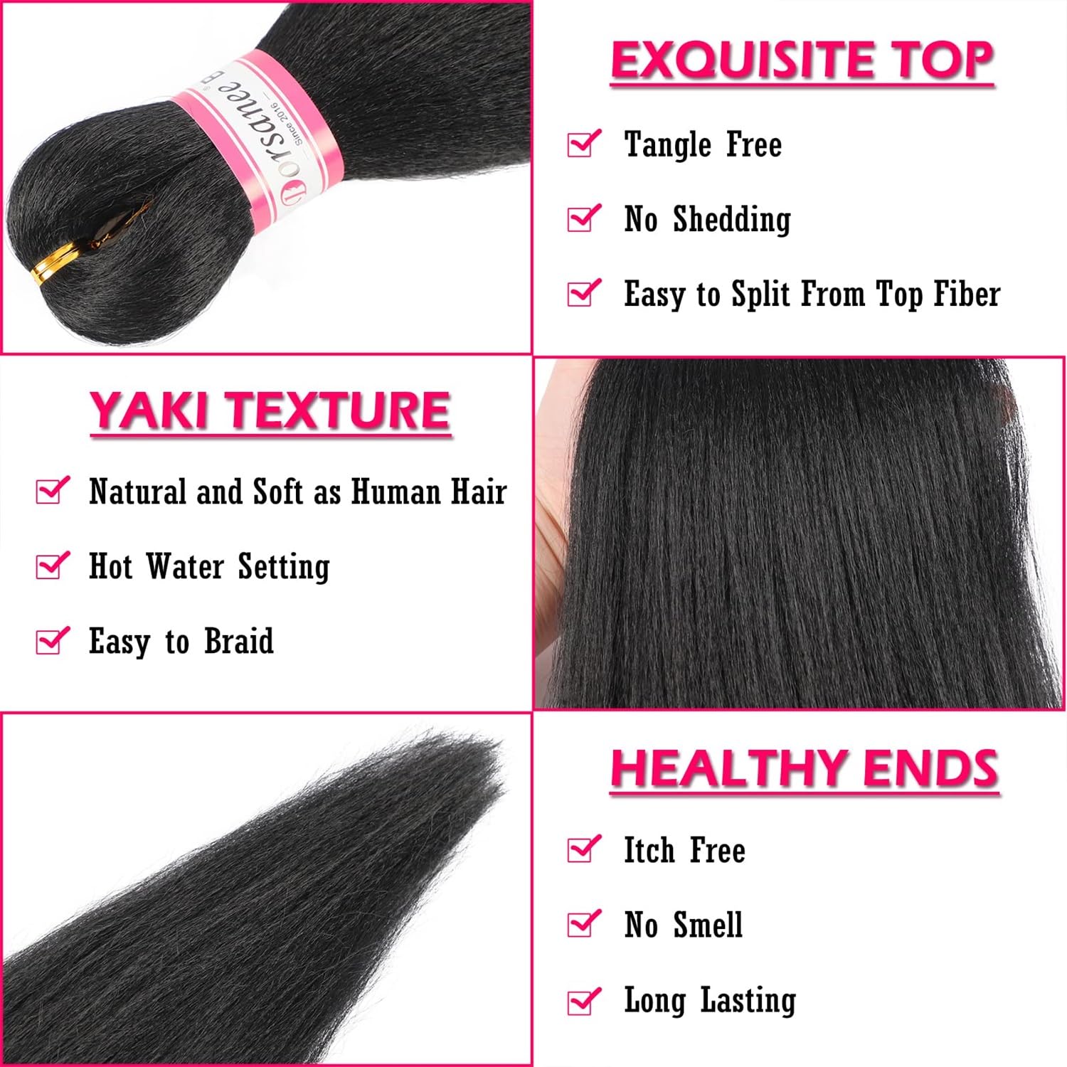 Dorsanee hot-water-setting demo for 20inch braiding hair, quick secure finish.