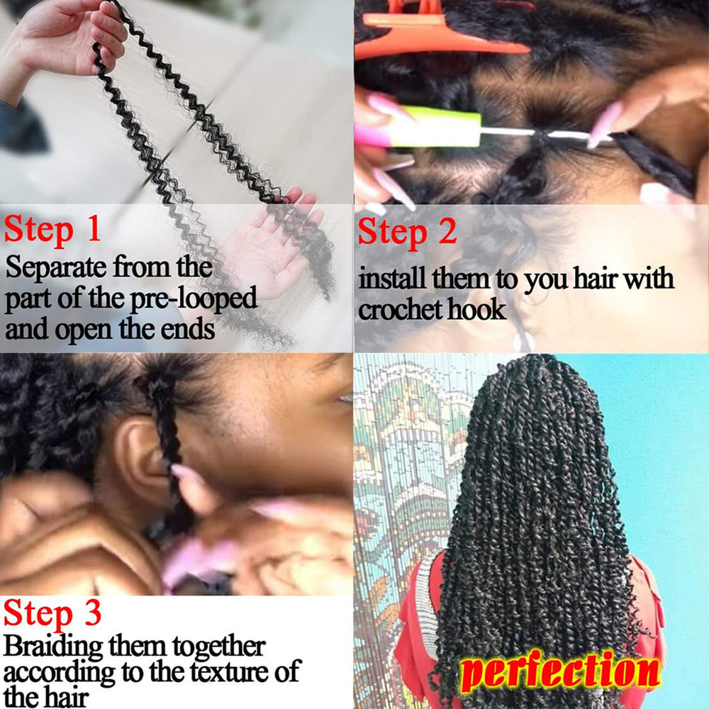 Dorsanee Passion Twist Hair 18inch color 1B offers a natural, versatile shade.