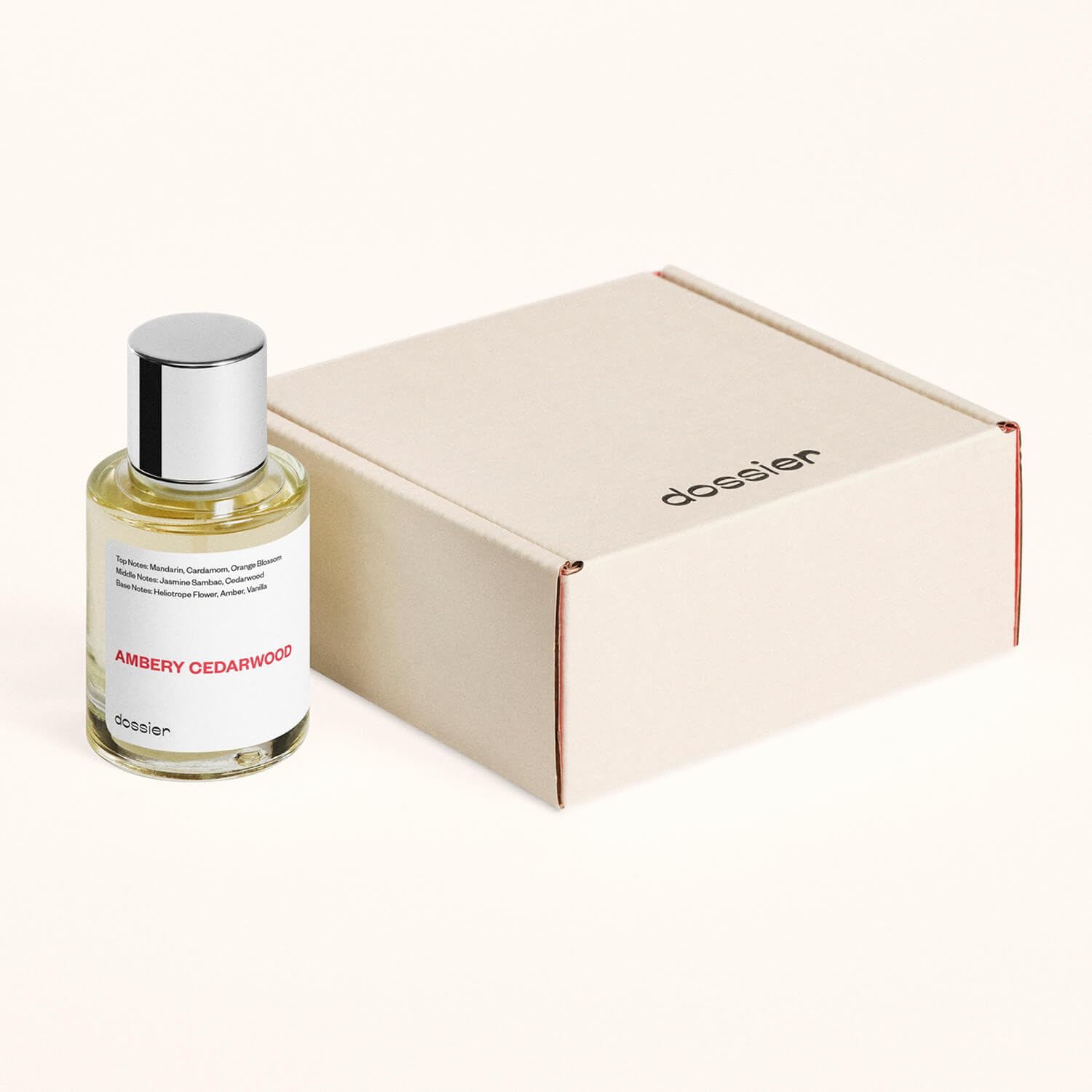 Dossier Ambery Cedarwood boxed packaging signals premium gifting appeal.