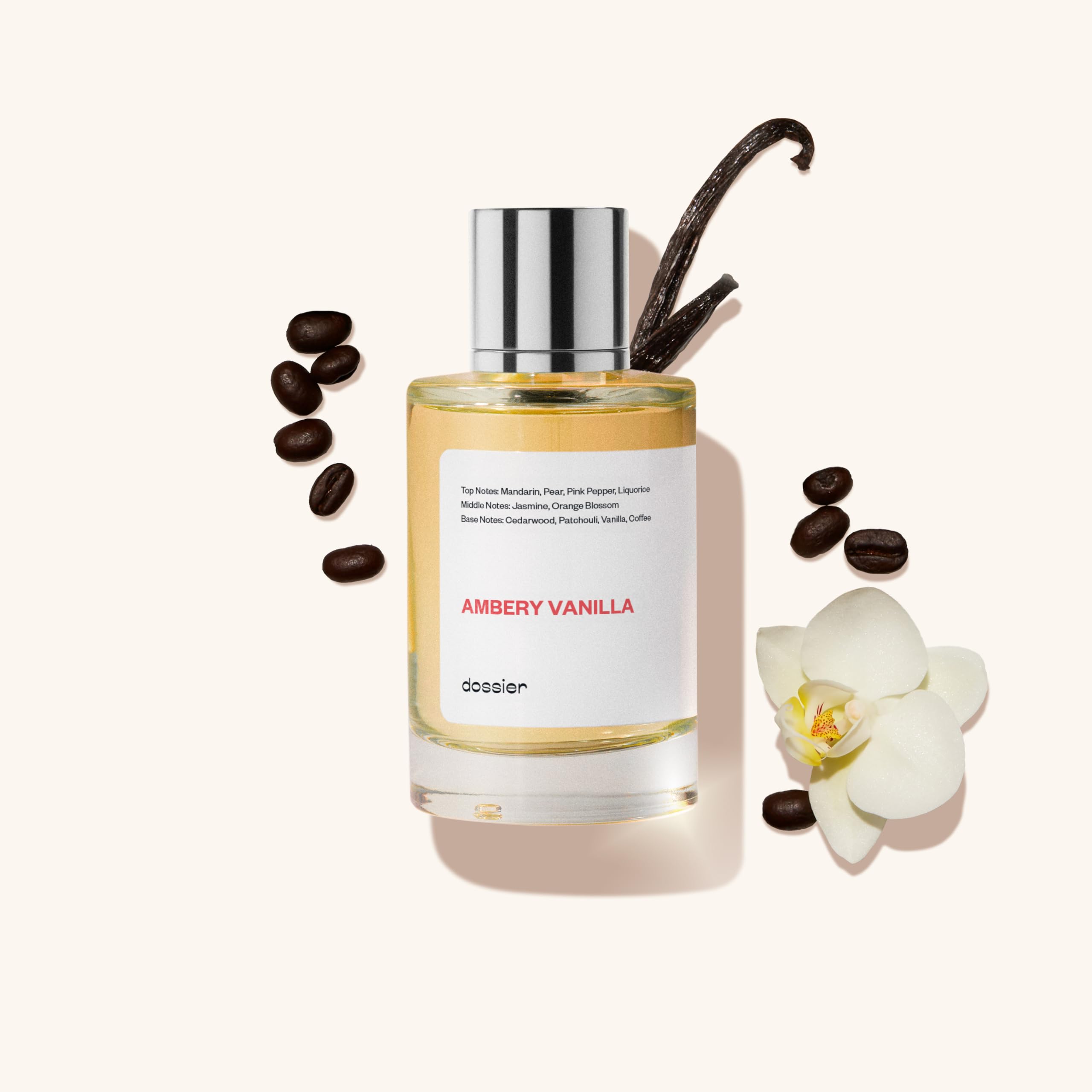 Dossier Ambery Vanilla coffee and vanilla base image conveying warmth