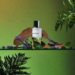 Dossier Aromatic Sage heart-notes closeup shows refined sage and violet leaf for upscale events