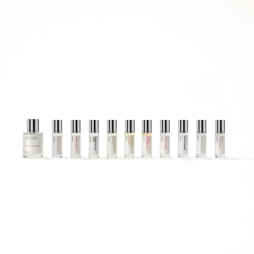Dossier Discovery Set sample swatches collection for easy scent comparison.