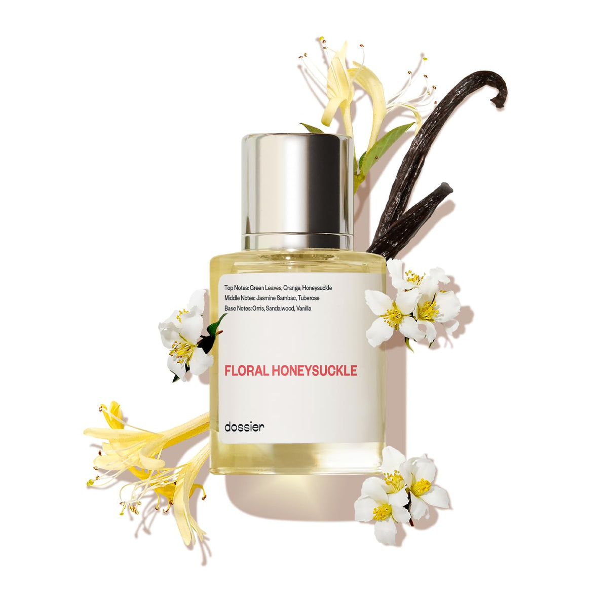 Dossier Floral Honeysuckle bottle front for everyday freshness and confident wear.