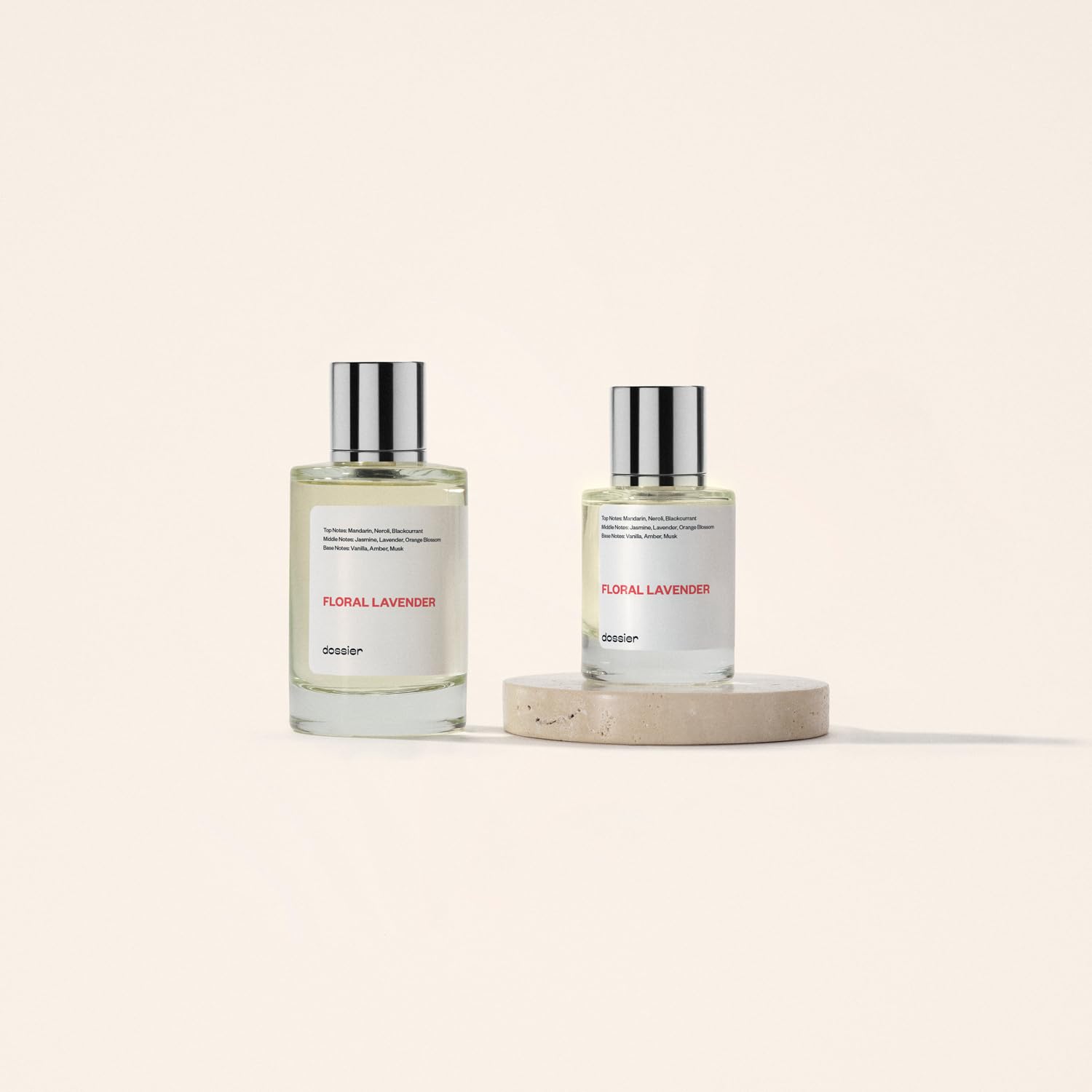 Dossier Floral Lavender wooden background conveys warm base of musk amber vanilla