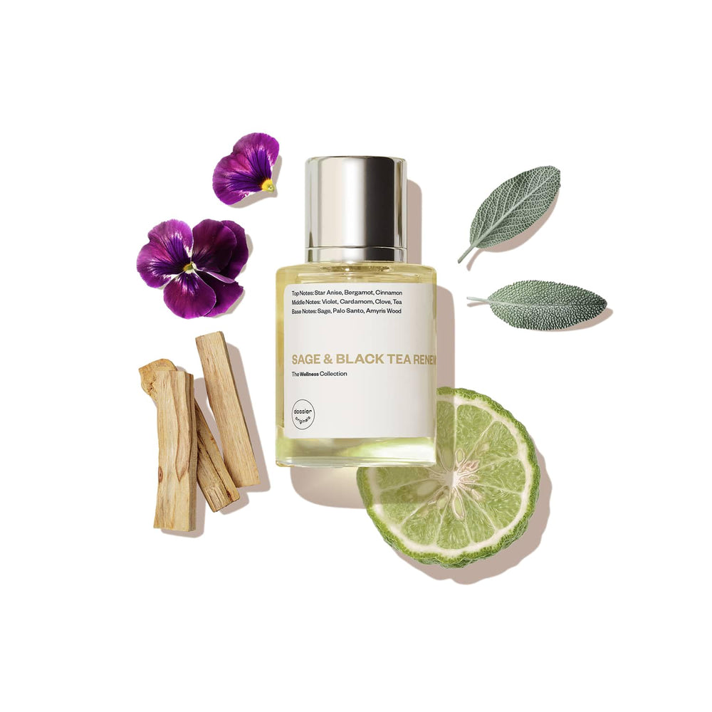 Dossier Original Sage and Black Tea Renew bottle for lasting fragrance impression