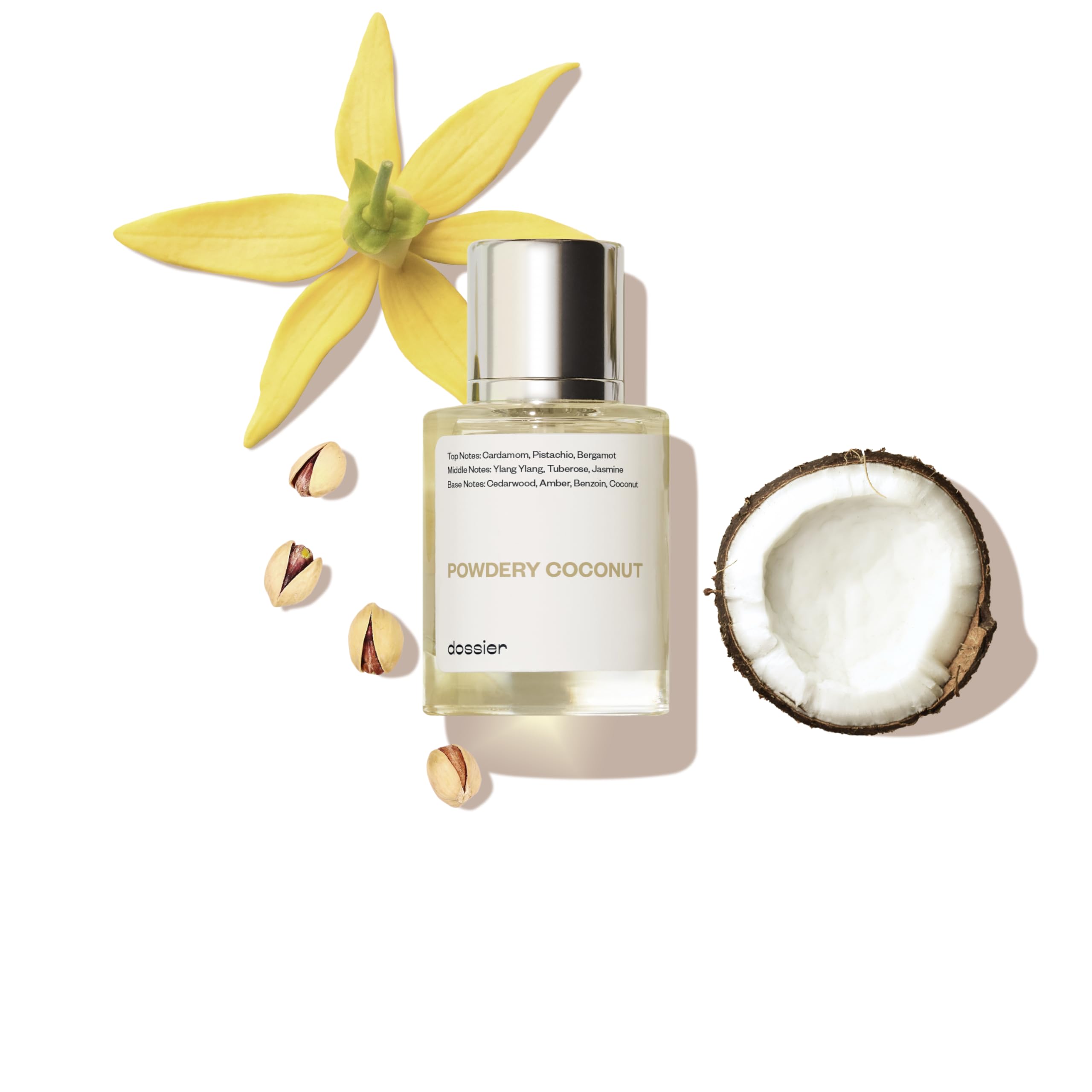 Dossier Powdery Coconut bottle for daily elegance.