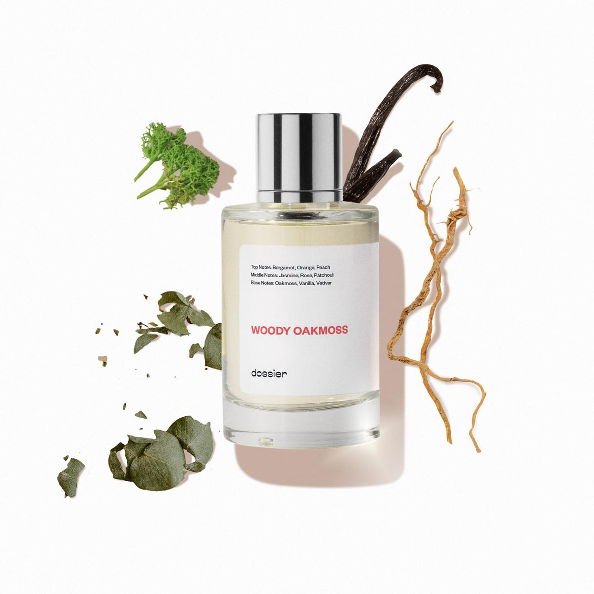 Dossier Woody Oakmoss bottle front showcases refined luxury for everyday wear