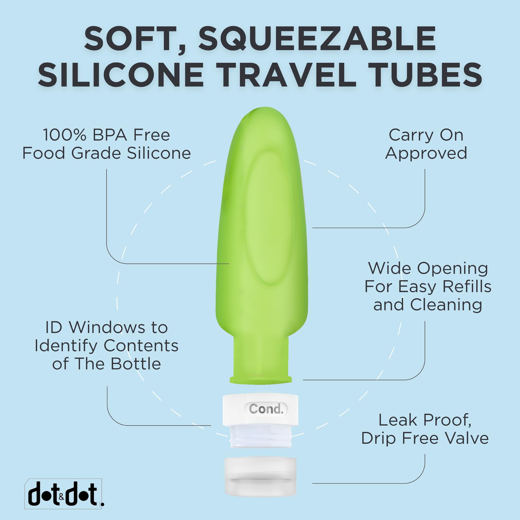 Dot&Dot silicone bottle is BPA-free and safe for storage.