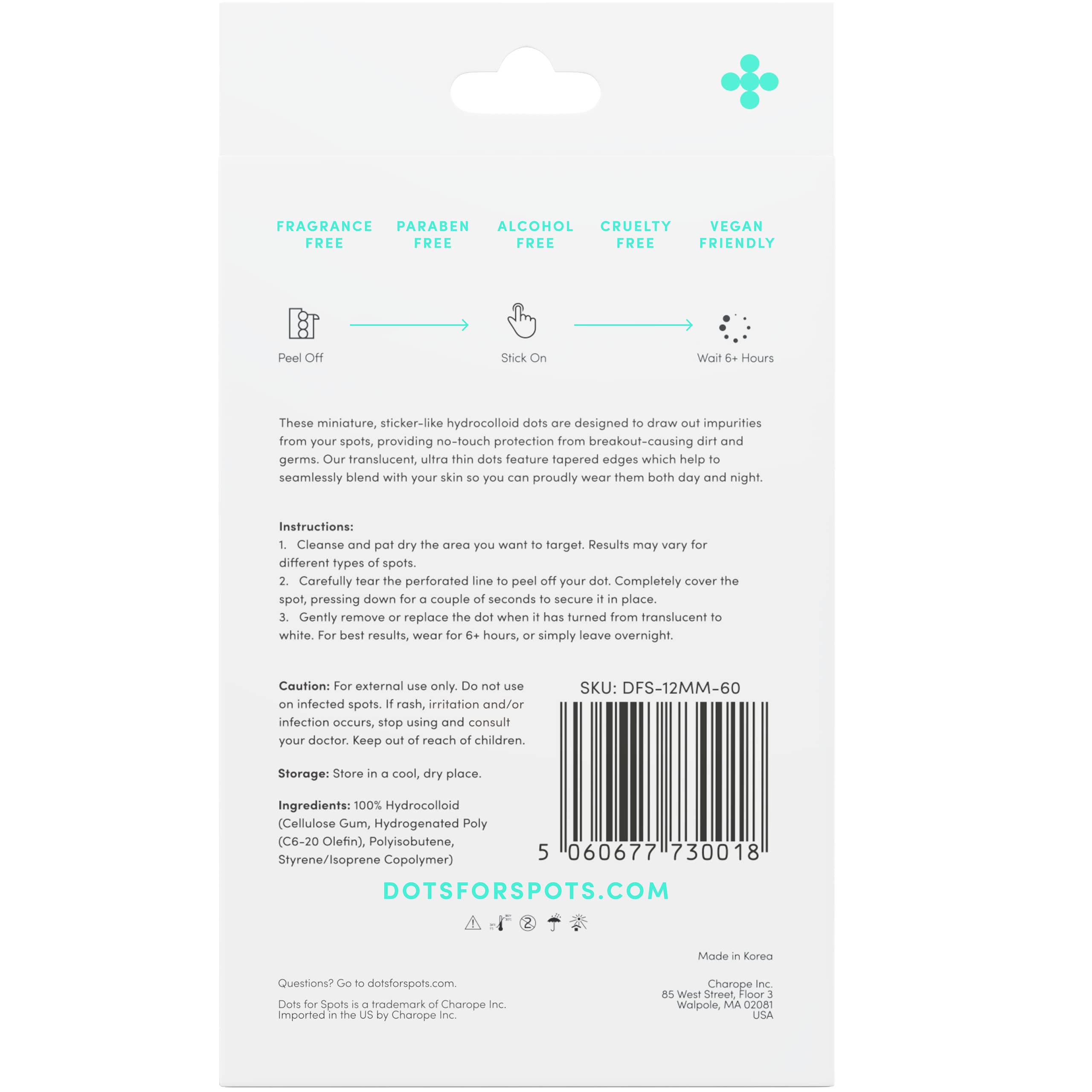 Dots for Spots patch application time shows quick at-home use