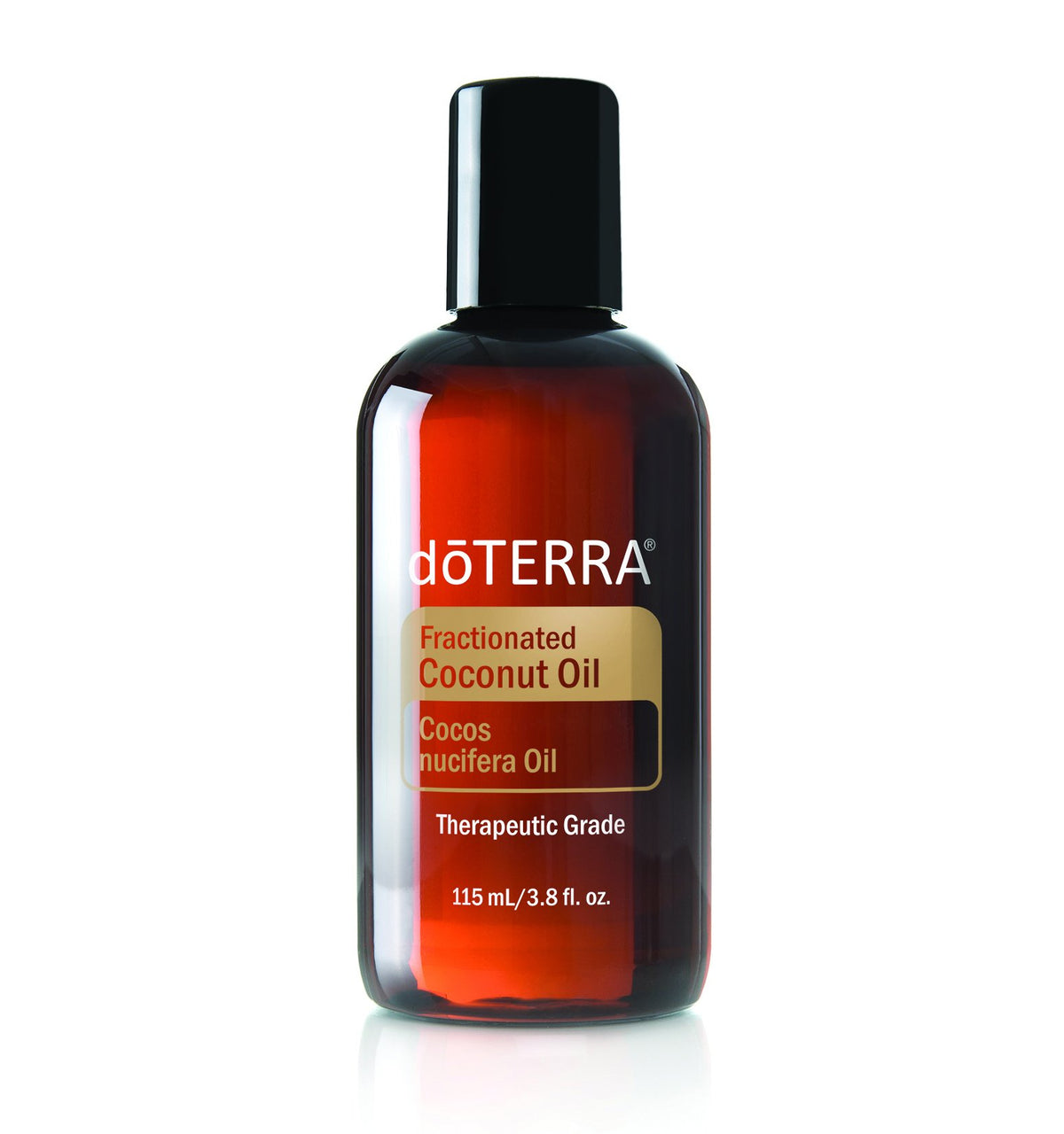 doTERRA fractionated coconut oil bottle pour for fast skin absorption and non-greasy finish