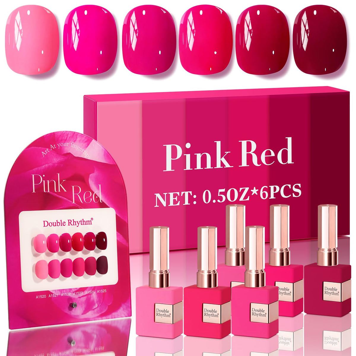 Double Rhythm 6-pcs gel polish set offers six colors for all-season nails.