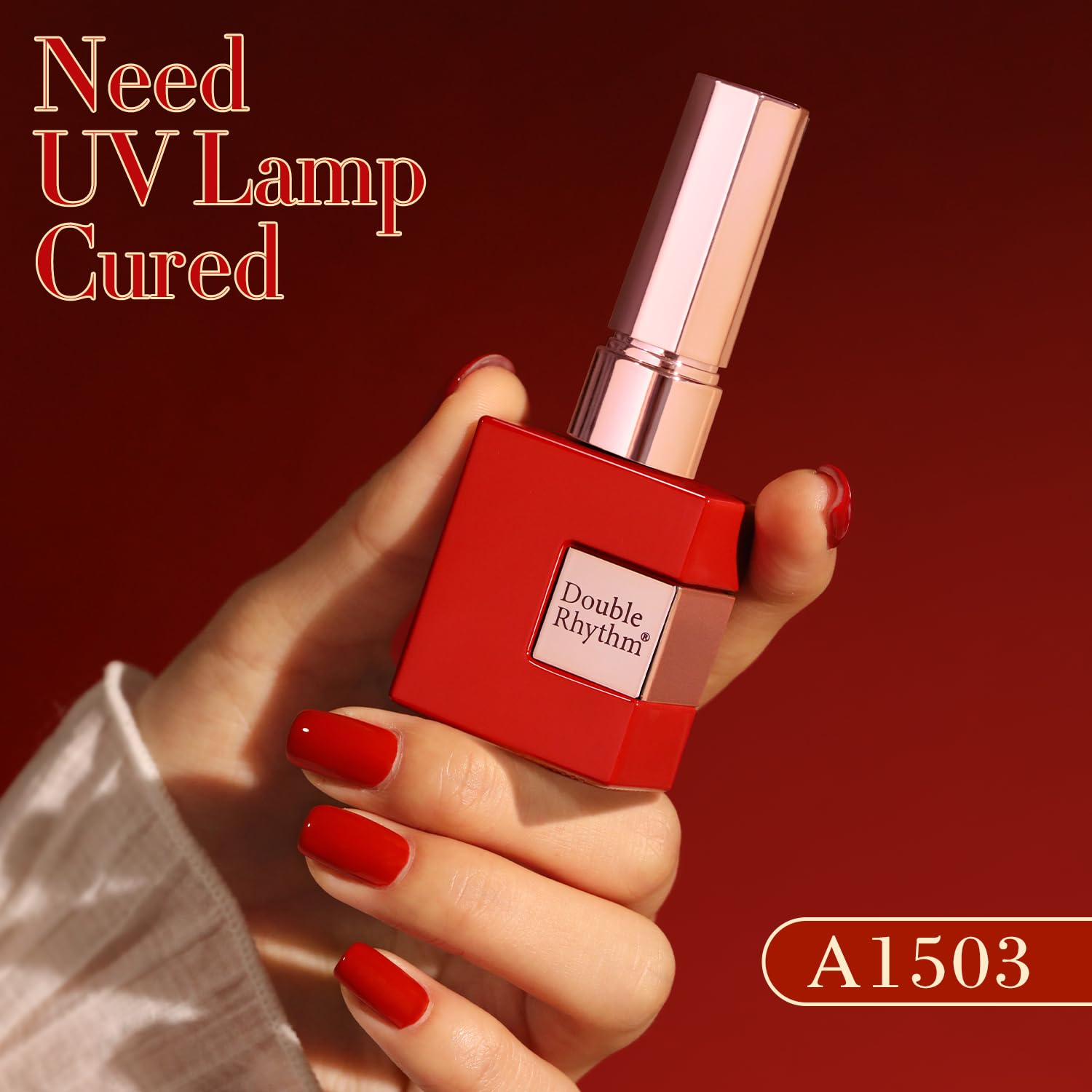 Double Rhythm-application-side-view captures smooth gel layers for a professional-looking manicure.
