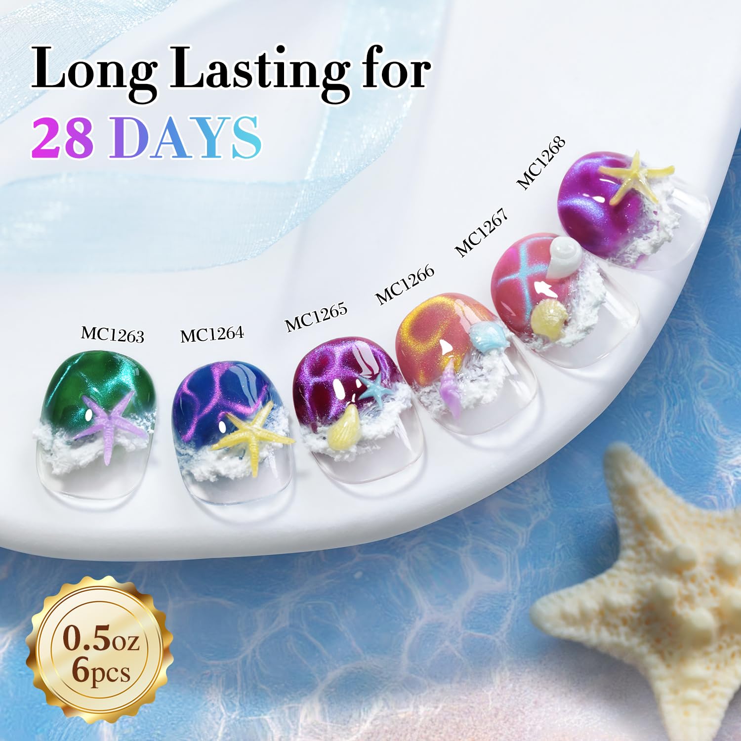 Double Rhythm swatch plate with nail art ideas and designs.