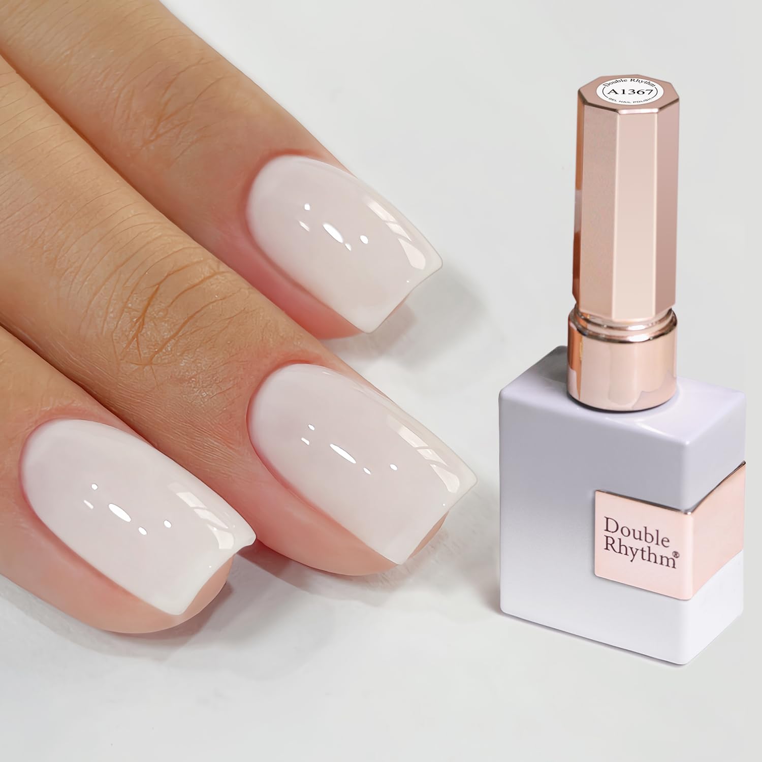 Double Rhythm front bottle showing A1075 milky white and easy application