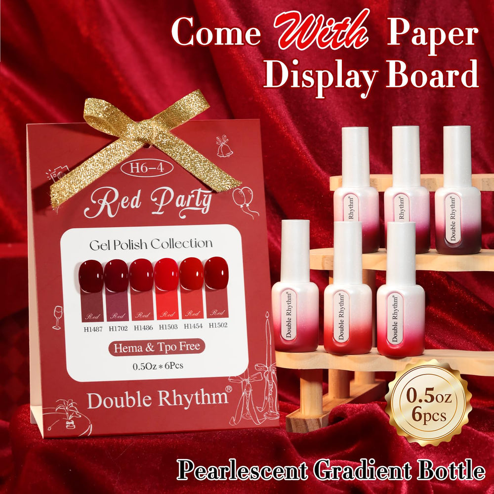 Double Rhythm burgundy bottle closeup highlighting deep tone for sophisticated nails