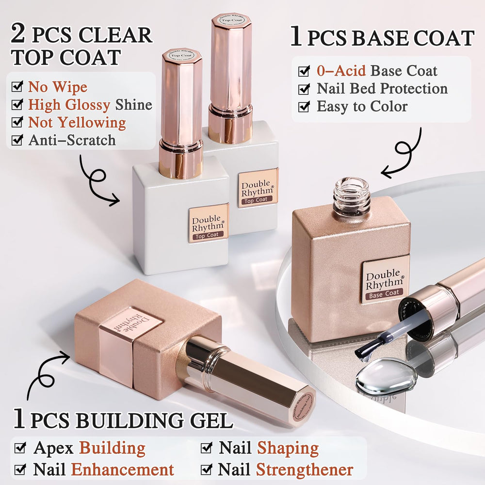 Double Rhythm LED UV lamp cure guide illustrating 60-120 seconds per coat.