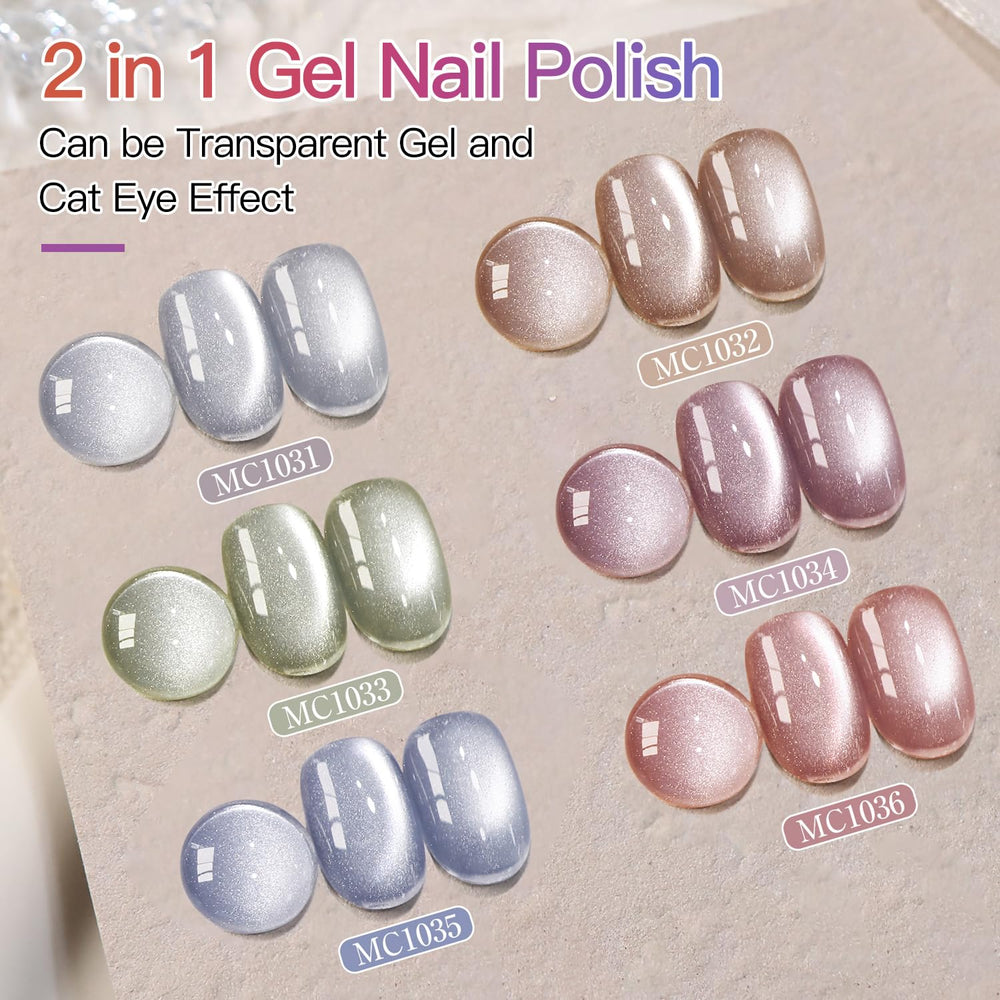 Double Rhythm magnetic tool enabling cat-eye effect for at-home designs.
