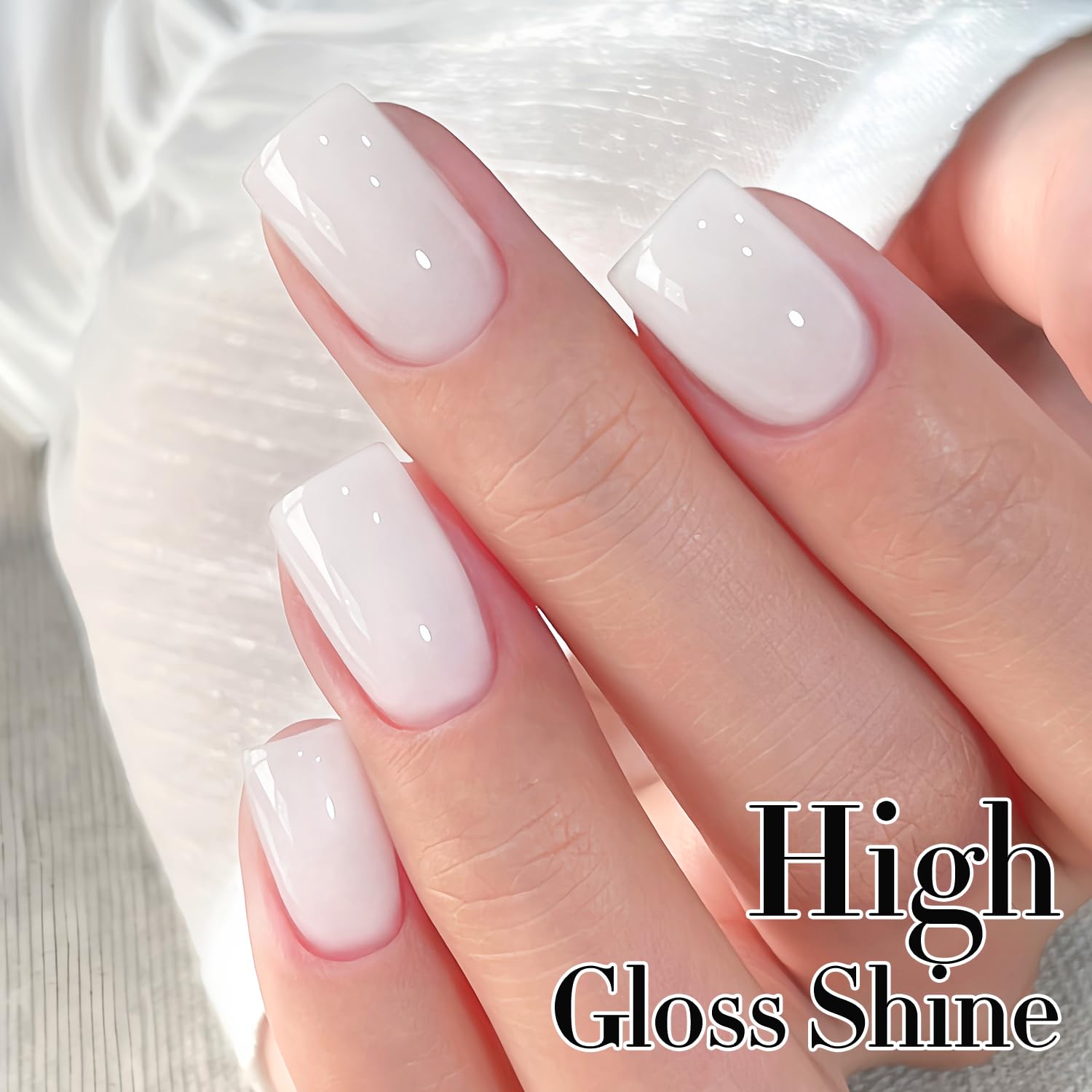 Double Rhythm French manicure example showing crisp tips and glossy finish