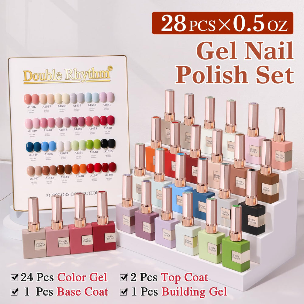Double Rhythm gel polish set uses same bottle format for easy organization
