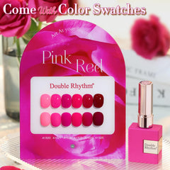 Double Rhythm same-color-same-bottle highlights uniform shade for at-home manicures.
