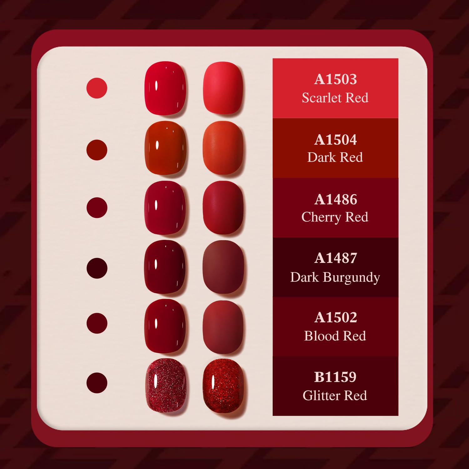 Double Rhythm-sparkly-finish-swatches reveal rich burgundy shimmer on nails.
