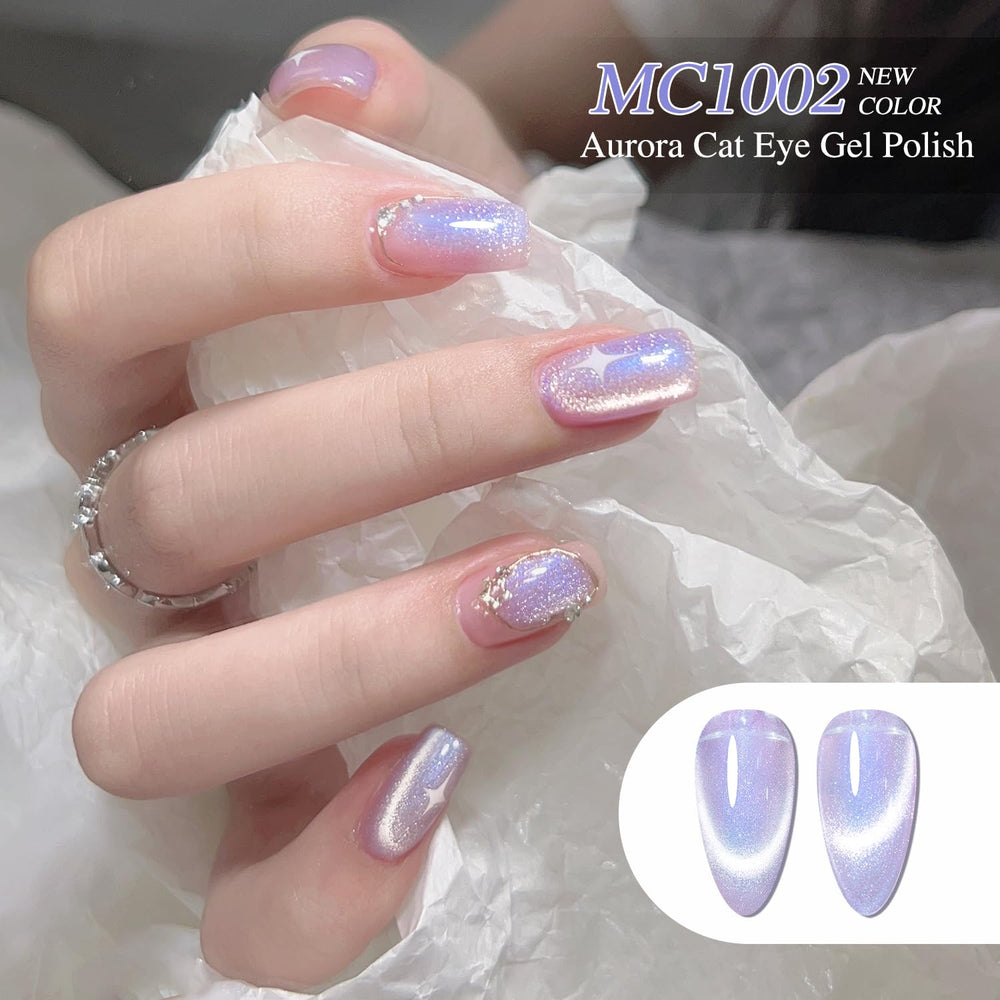 Double Rhythm magnetic tool demonstrates customizable cat-eye effects for nails