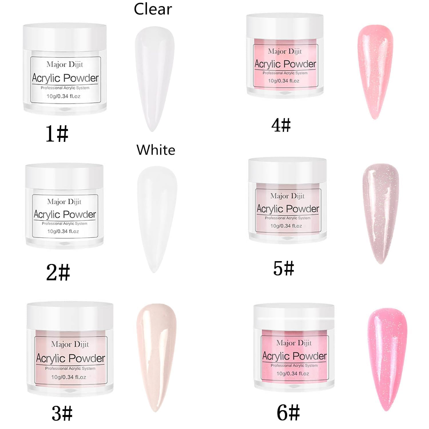DouborQ six-color glitter powder enables creative nail designs.