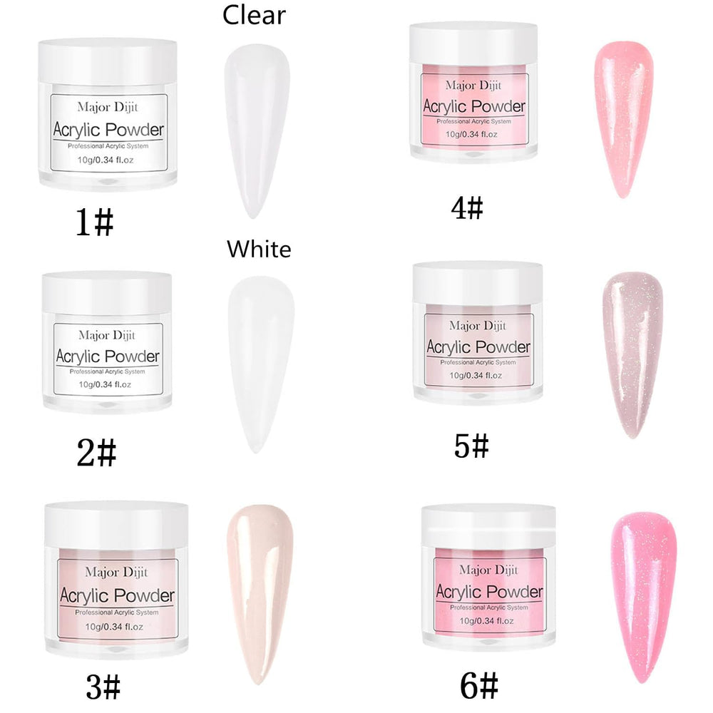 DouborQ six-color glitter powder enables creative nail designs.