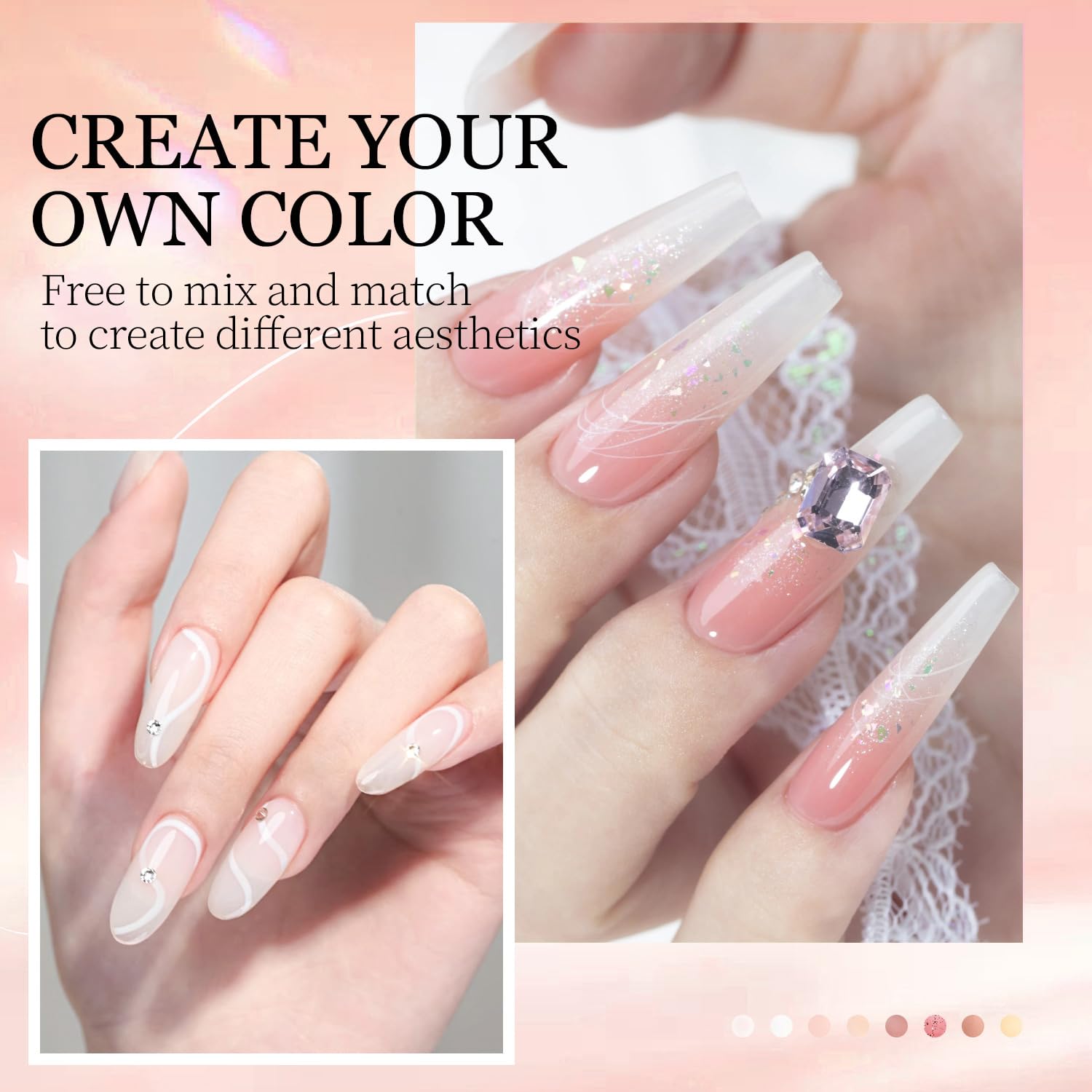 DouborQ acrylic nail kit powder collection offers vibrant color options for designs