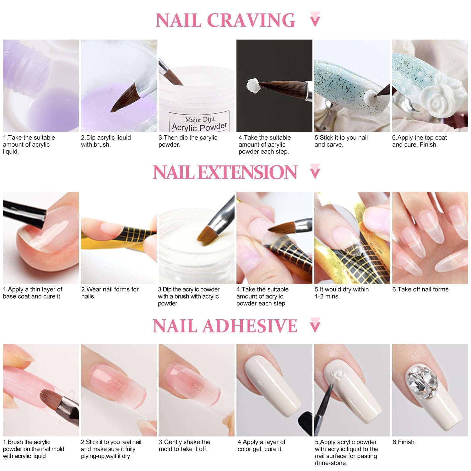 DouborQ nail stickers and rhinestones provide customization options for glam nails.