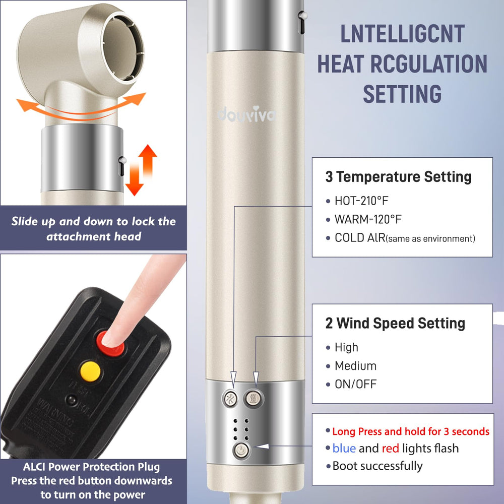 douviva intelligent heat control offering customizable, hair-safe settings
