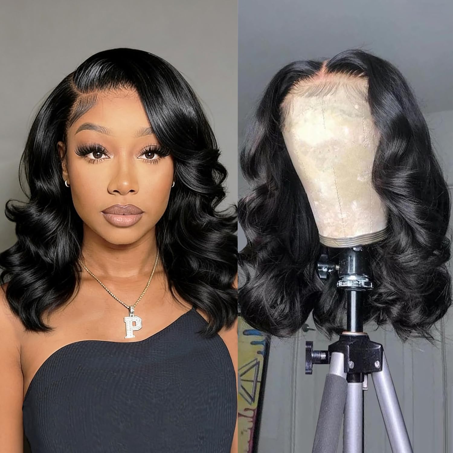 Douyin Bob Wig 13x4 lace front natural black with seamless hairline