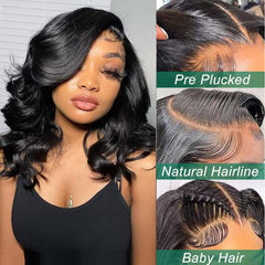 Douyin body-wave wig 16inch natural black ready for daily looks