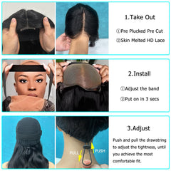 Douyin pre-plucked lace-front wig with natural hairline