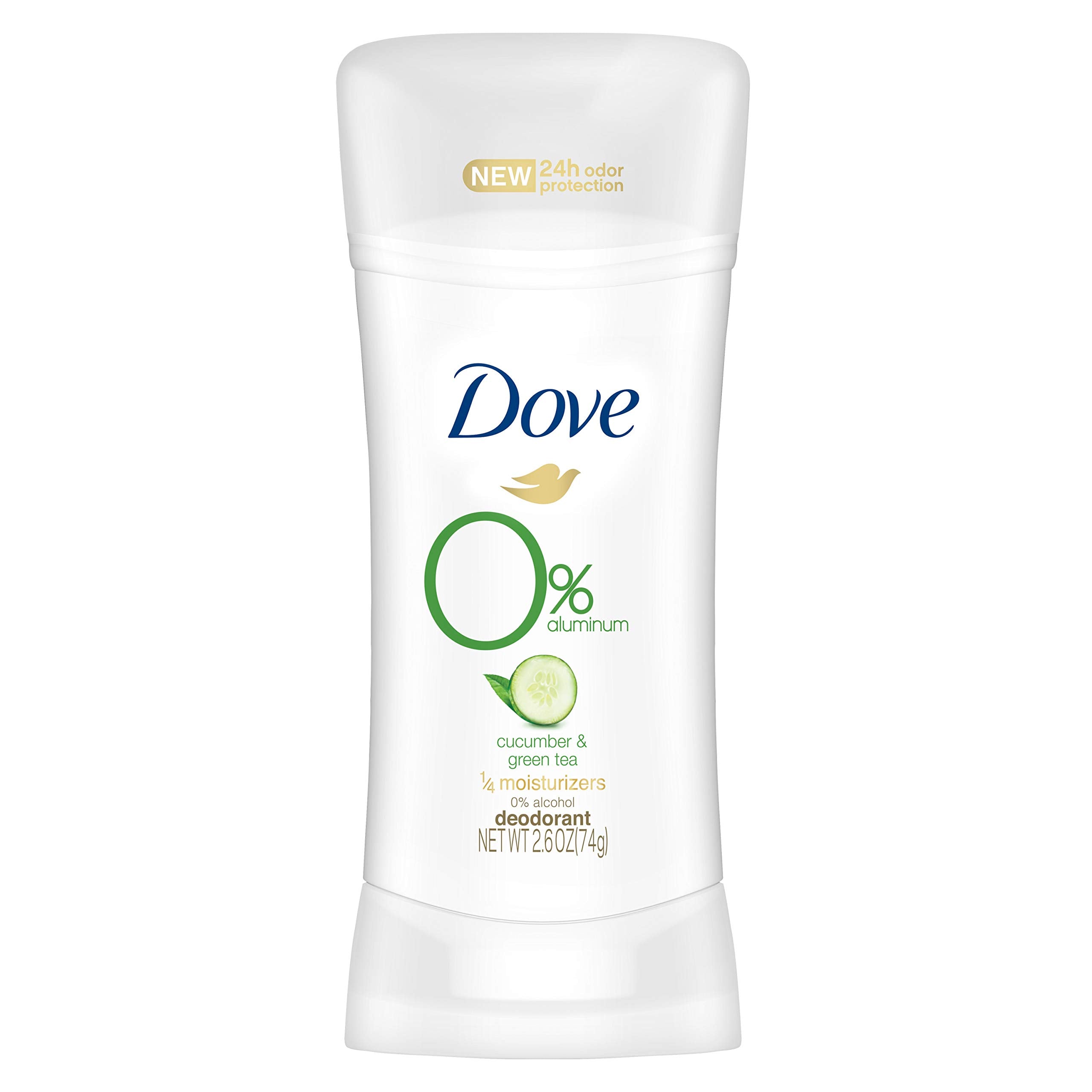 Dove 0% Aluminum Deodorant packaging shows a three-pack for convenient daily use