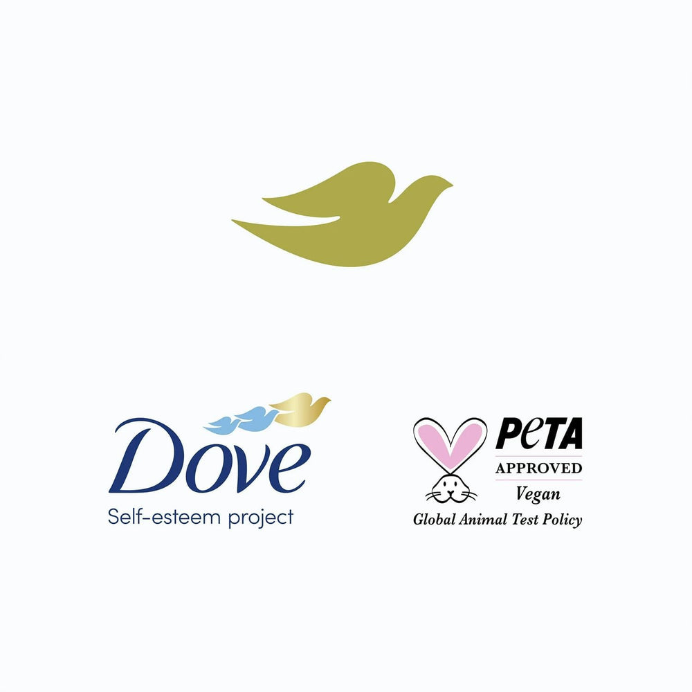 Dove 3-piece set on counter representing complete hair and skin care