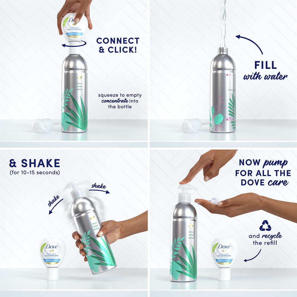Dove 4x concentrated formula label indicating 16 oz after dilution