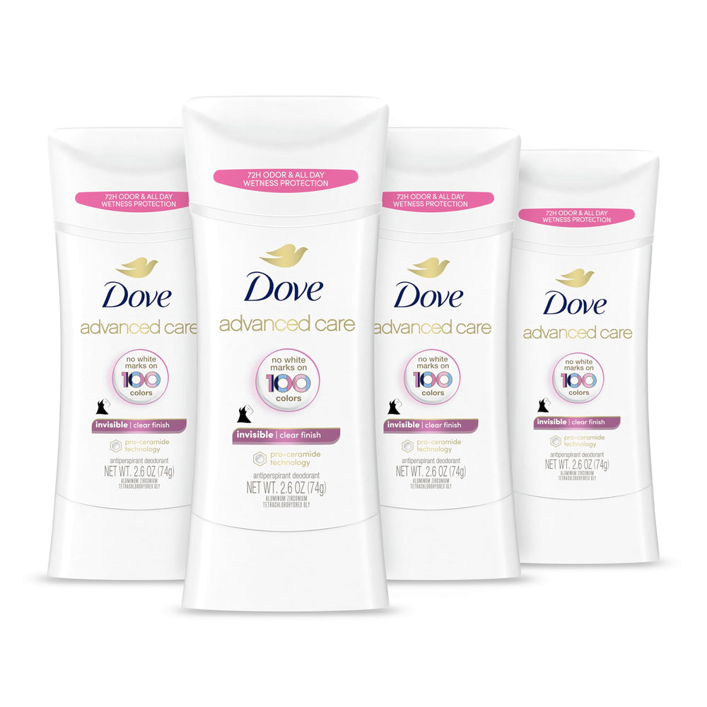 Dove Advanced Care Clear Finish Stick applying for all-day protection