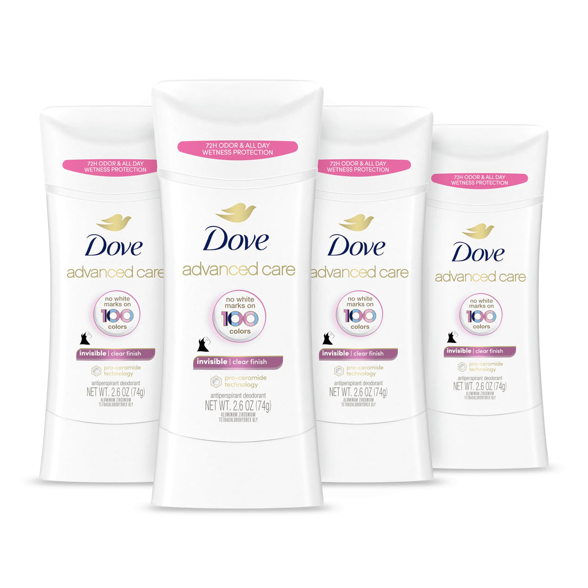 Dove Advanced Care Clear Finish Stick applying for all-day protection